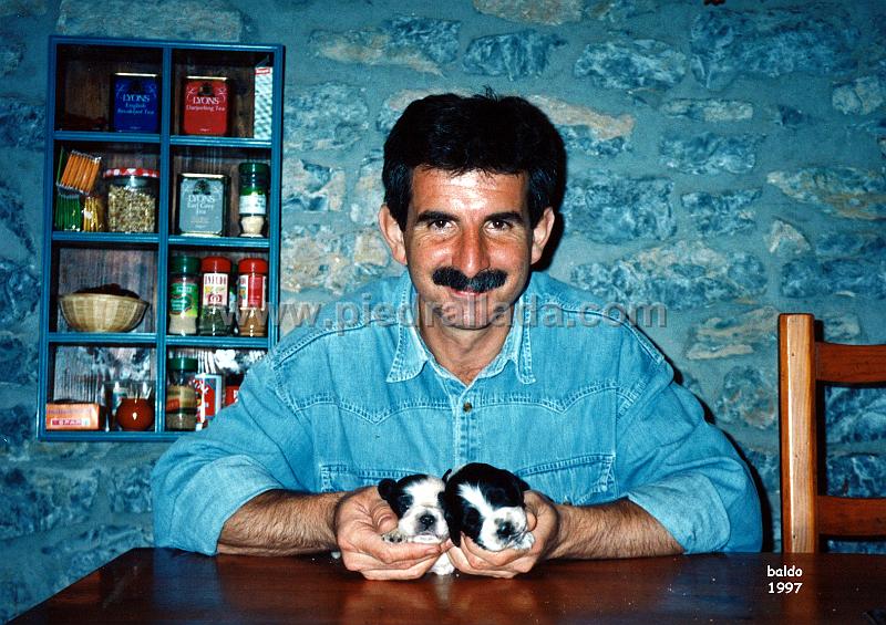 1994AthosyAnka_a.jpg - Con Athos de Piedrallada y Anka de Piedrallada, primera camada Piedrallada